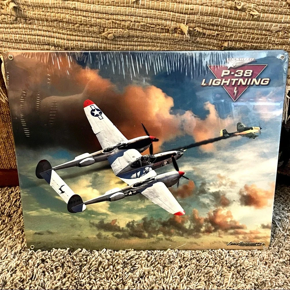 NEW Heavy Duty Steel Lockheed P-38 Lightning Metal Sign